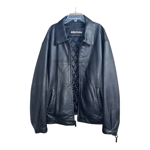 Kenneth Cole Reaction (EUC) Men’s Genuine Leather Bomber Jacket Size Large - Picture 11 of 15